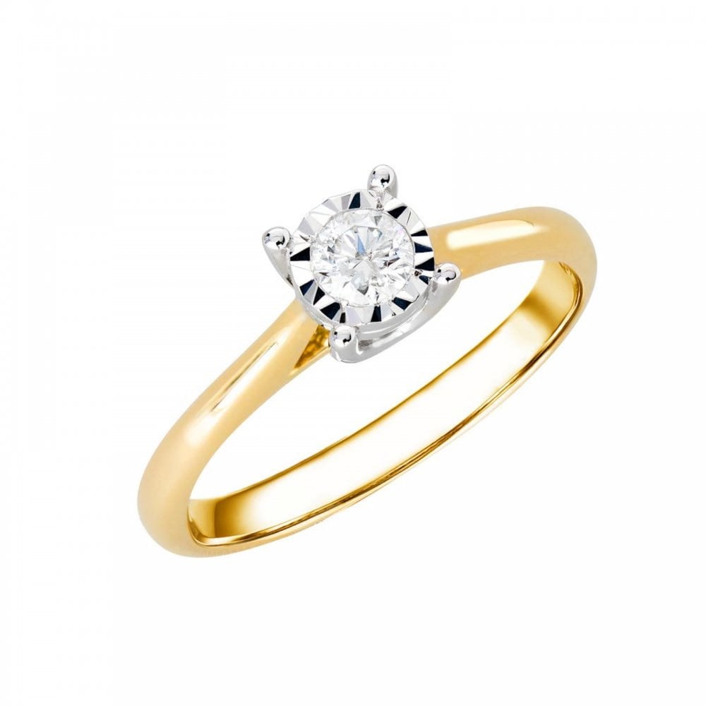 9ct Yellow Gold Diamond 0.17ct Ring