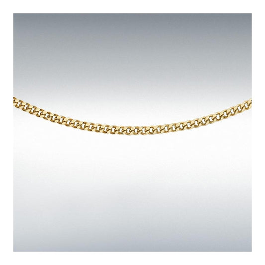 9ct Yellow Gold Diamond Cut Curb 16/18"