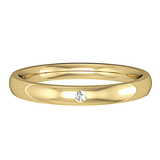 9ct Yellow Gold Diamond Set Wedding Band
