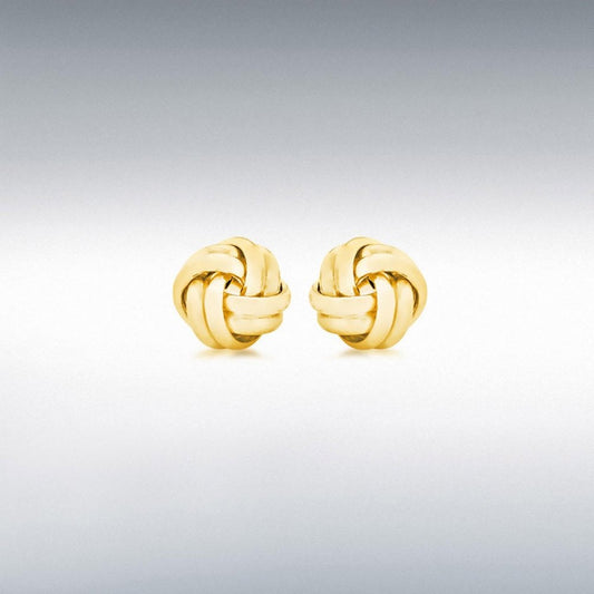 9ct Yellow Gold Double Knot Stud Earring
