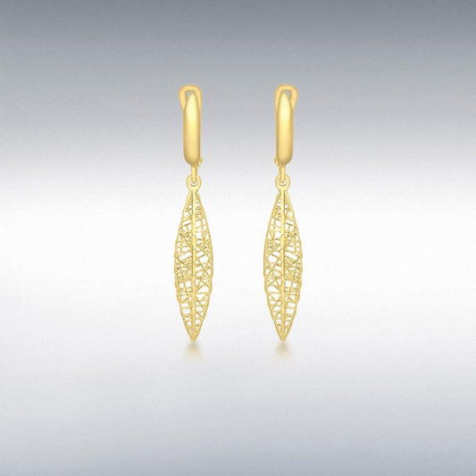 9ct Yellow Gold Elliptical Drop Earrings