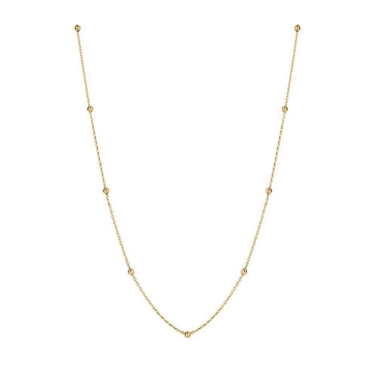 9ct Yellow Gold Fine Ball Station Chain 45cm