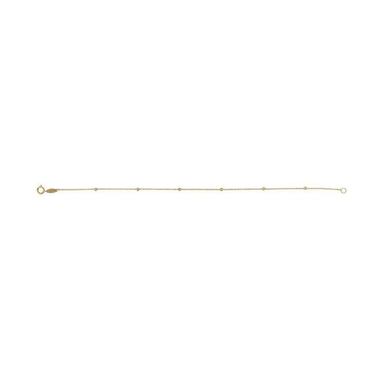 9ct Yellow Gold Fine Chain Ball Bracelet