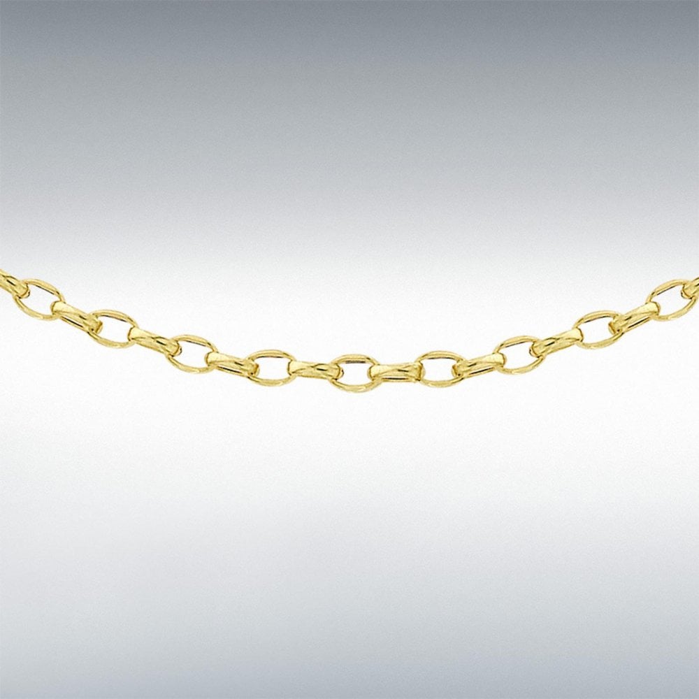 9ct Yellow Gold Hollow Oval Belcher Chain 18"