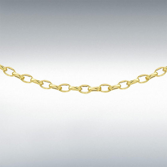 9ct Yellow Gold Hollow Oval Belcher Chain 18"