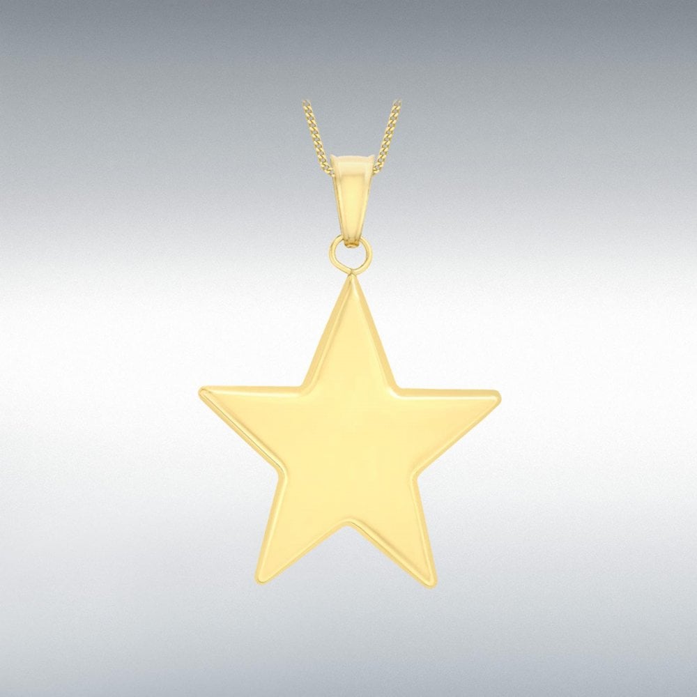 9ct Yellow Gold Hollow Star Pendant