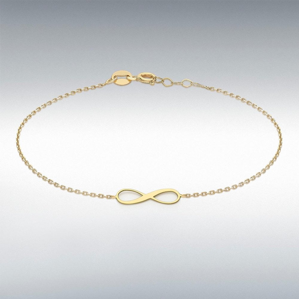 9ct Yellow Gold Infinity Bracelet 7.5"
