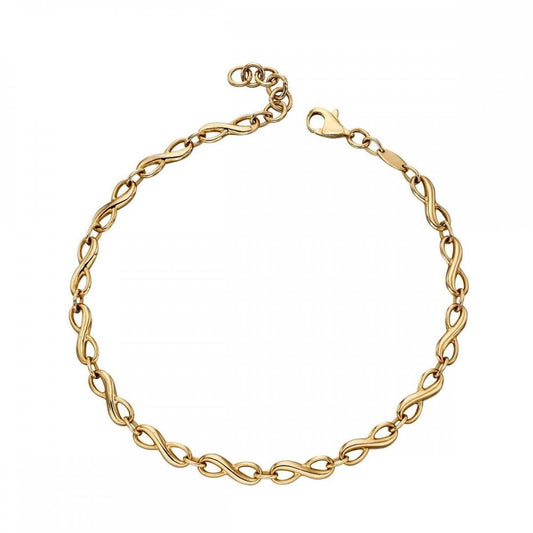 9ct Yellow Gold Infinity Link Bracelet