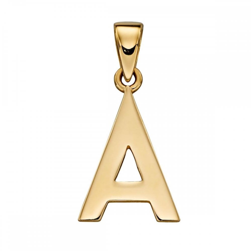 9ct Yellow Gold Initial 'A' Pendant and Chain