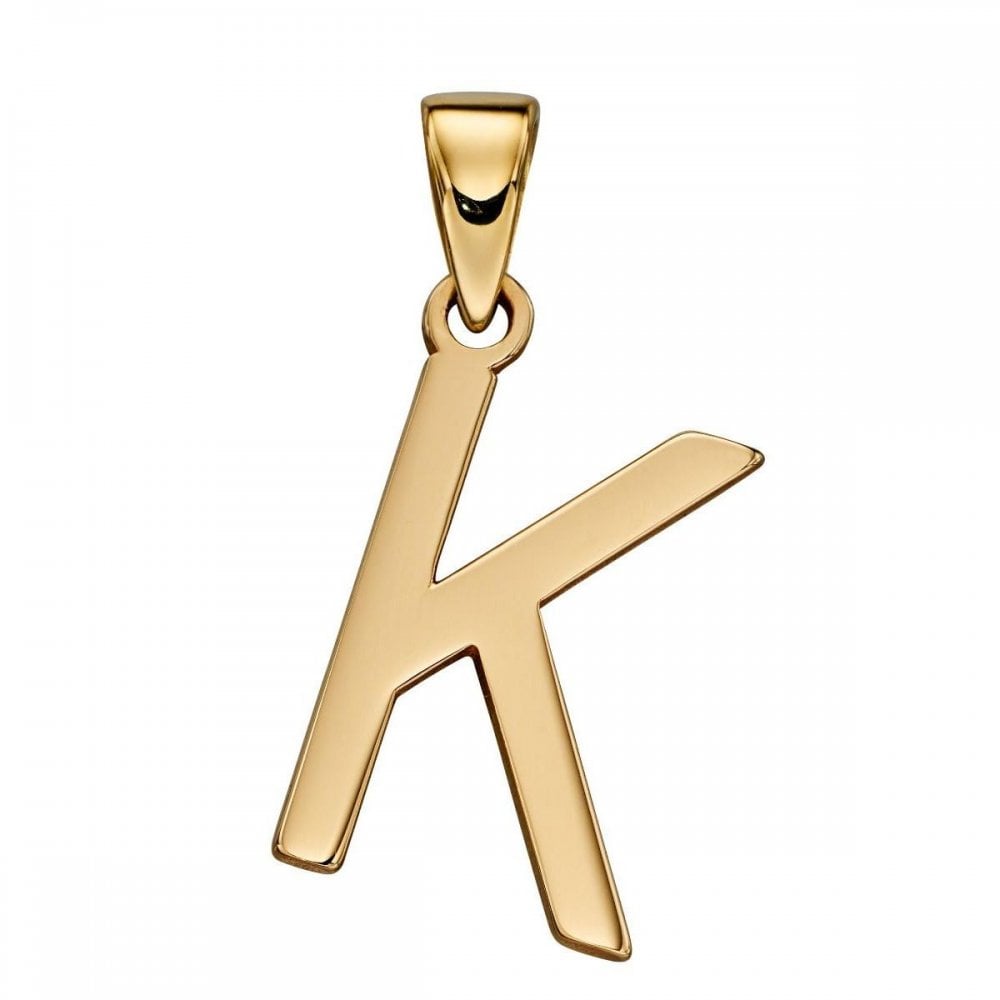 9ct Yellow Gold Initial 'K' Pendant and Chain