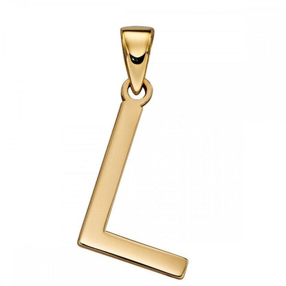 9ct Yellow Gold Initial 'L' Pendant and Chain