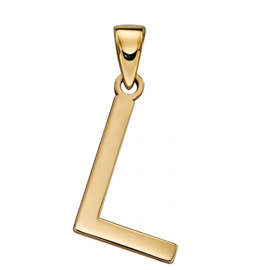 9ct Yellow Gold Initial 'L' Pendant and Chain