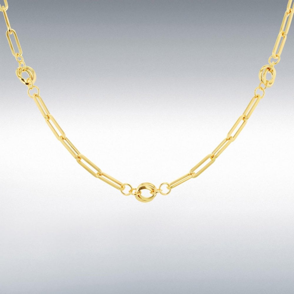 9ct Yellow Gold Knot & Paperlink Necklace
