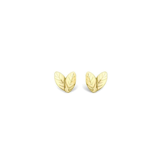 9ct Yellow Gold Leaf Stud Earrings