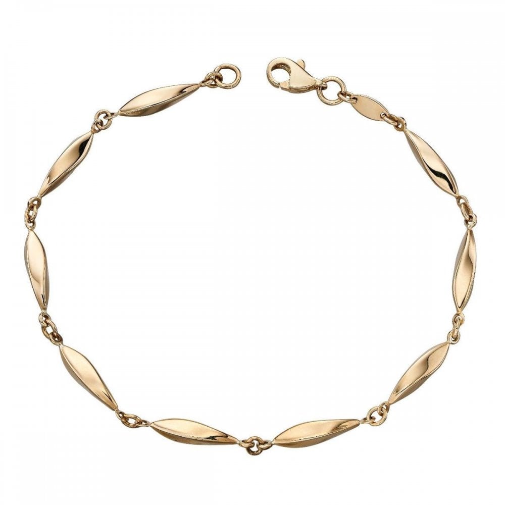 9ct Yellow Gold Marquise Link Bracelet