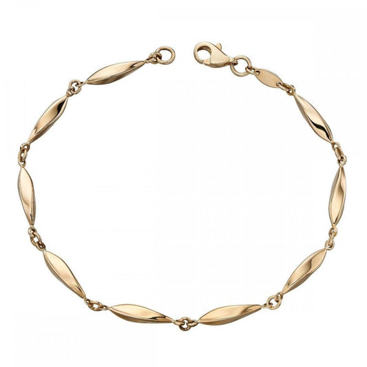 9ct Yellow Gold Marquise Link Bracelet