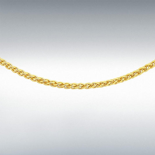 9ct Yellow Gold Mini Spiga 18" Chain