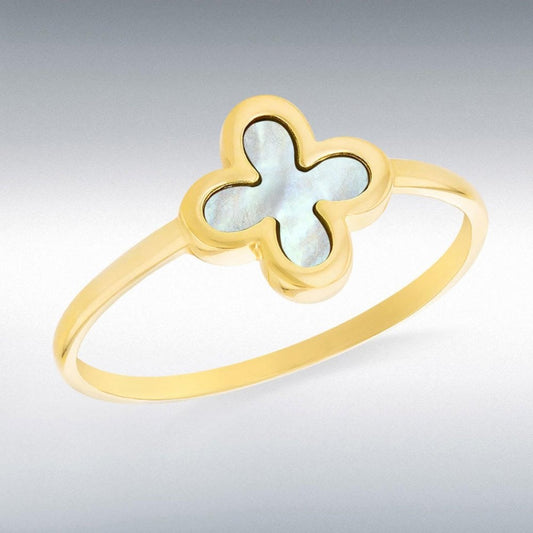 9ct Yellow Gold MOP Petal Ring Size M