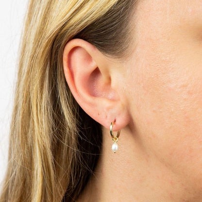9ct Yellow Gold Pearl Earring Charms