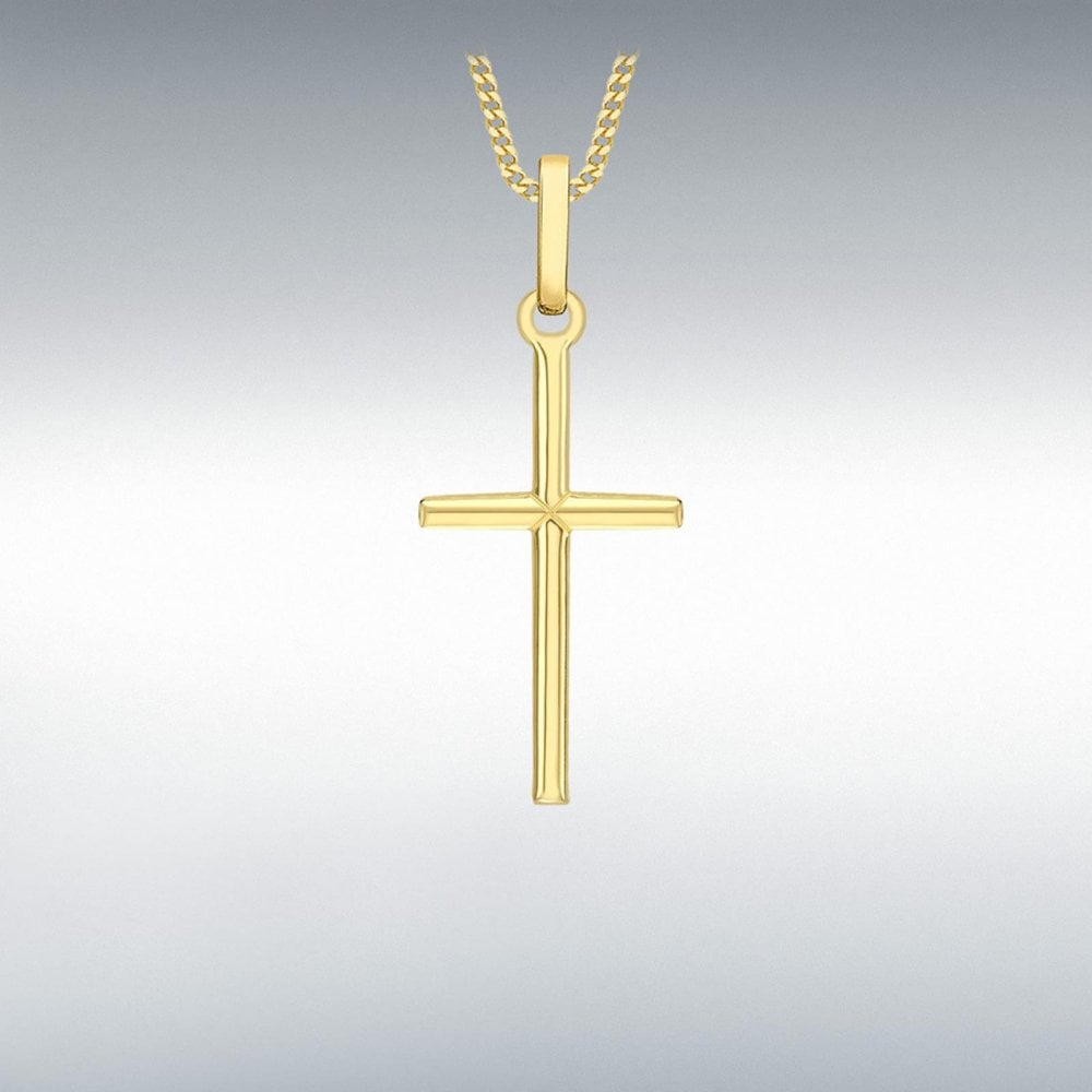 9ct Yellow Gold Plain Cross Pendant
