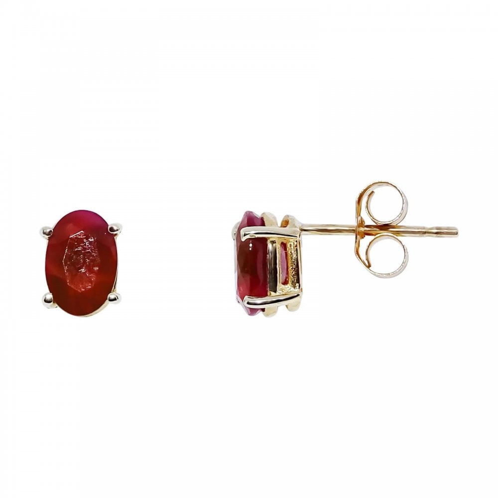 9ct Yellow Gold Ruby Stud Earrings