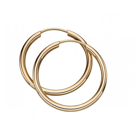 9ct Yellow Gold Sleeper Hoop Earrings