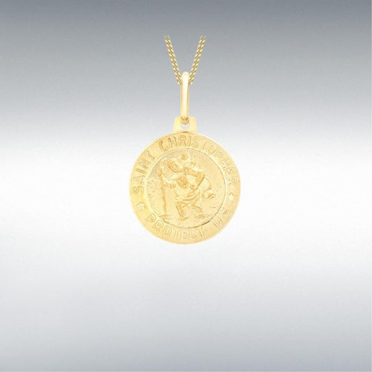 9ct Yellow Gold St Christopher 15mm Pendant