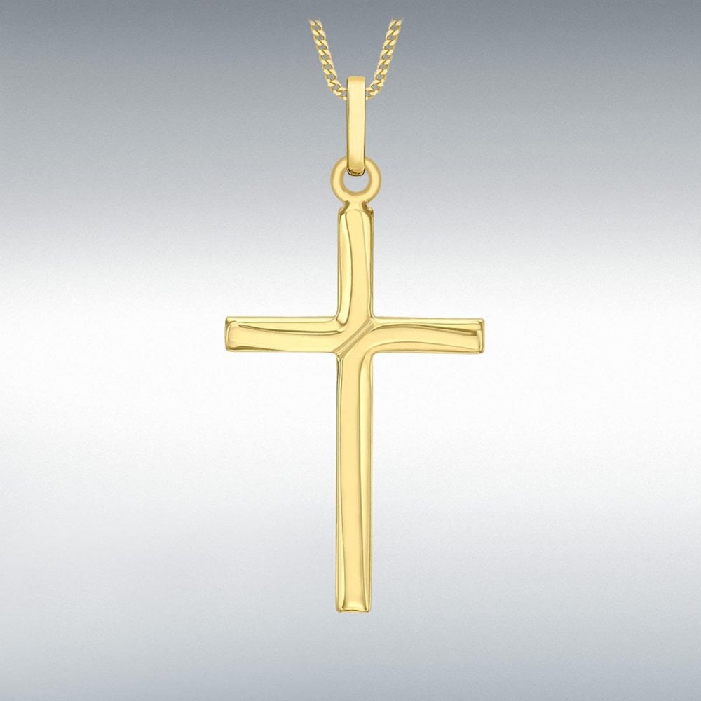 9ct Yellow Gold Twist  Design Cross Pendant