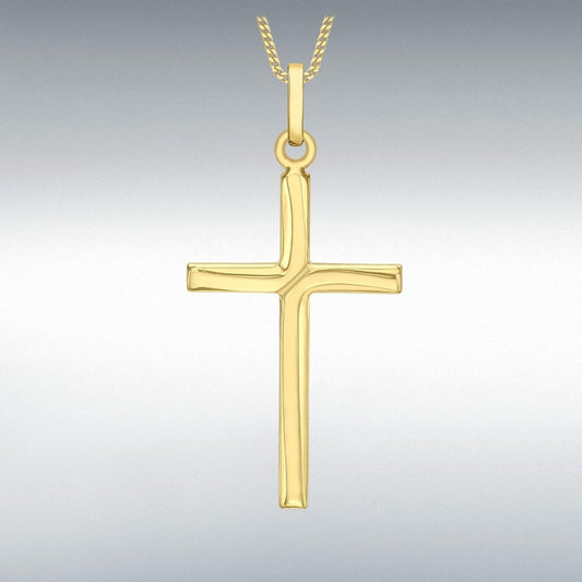 9ct Yellow Gold Twist  Design Cross Pendant