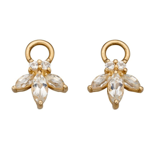 9ct Yellow Gold White Topaz Ear Charms