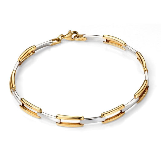 9ct Yellow/White Gold Open Link Bracelet