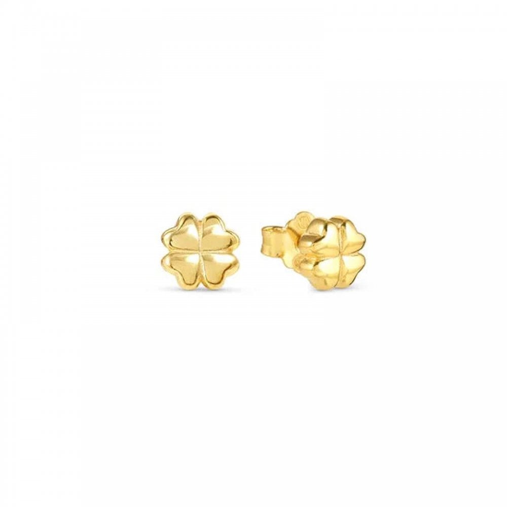 Armonica Four Leaf Clover Gold Plated Earrings
