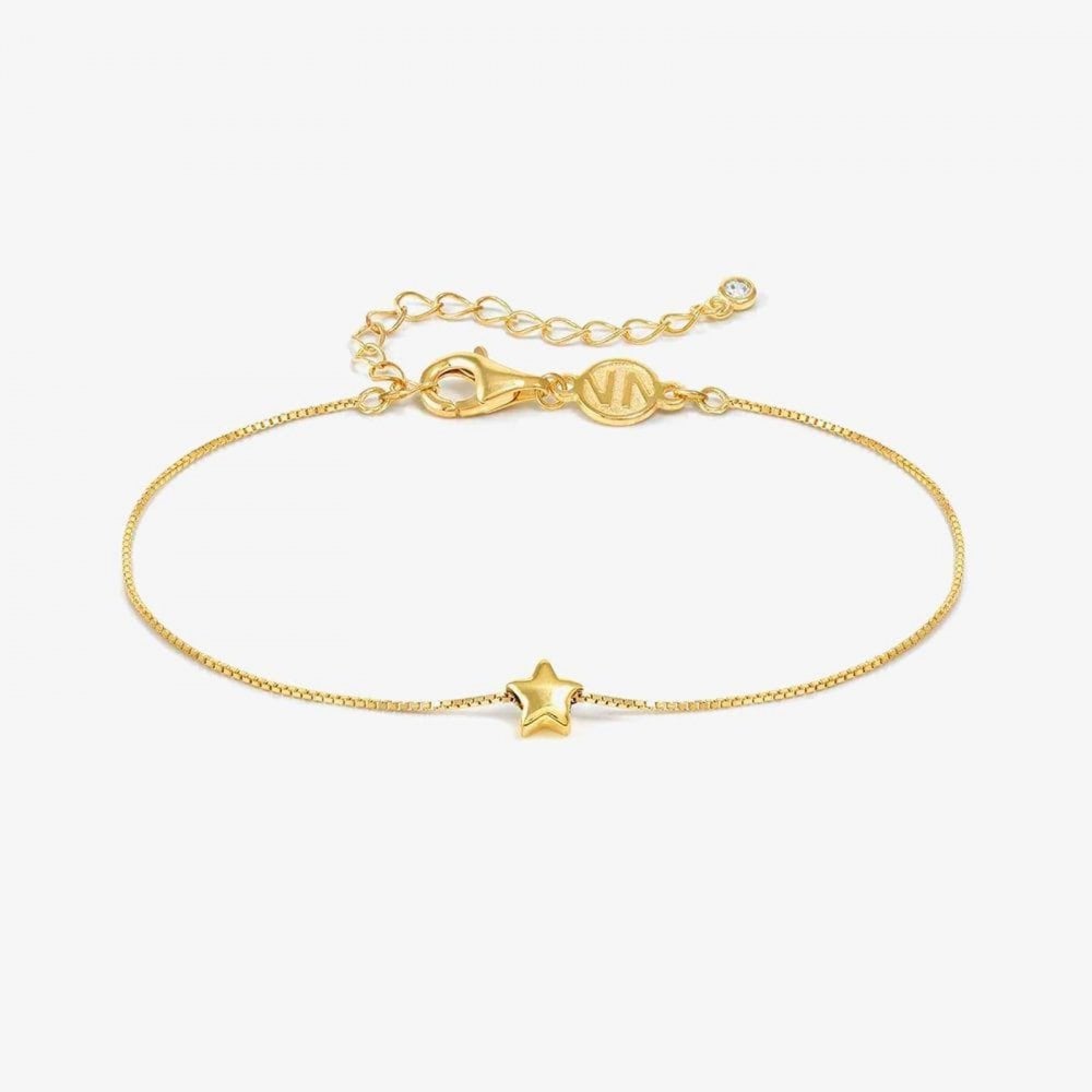 Armonica Gold Plated Cubic Zirconia Star Pendant Bracelet