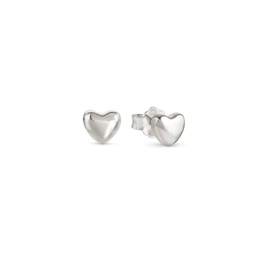 Armonica Silver Heart Stud Earrings