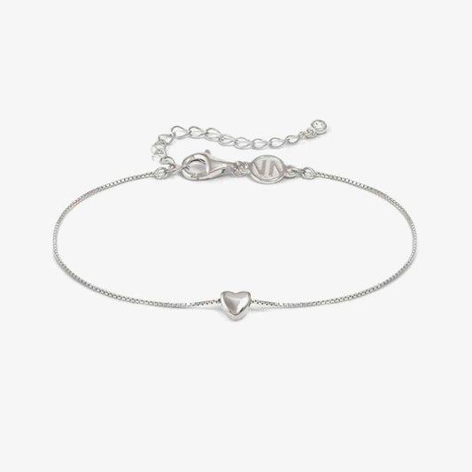 Armonica White Rhodium Cubic Zirconia Heart Pendant Bracelet