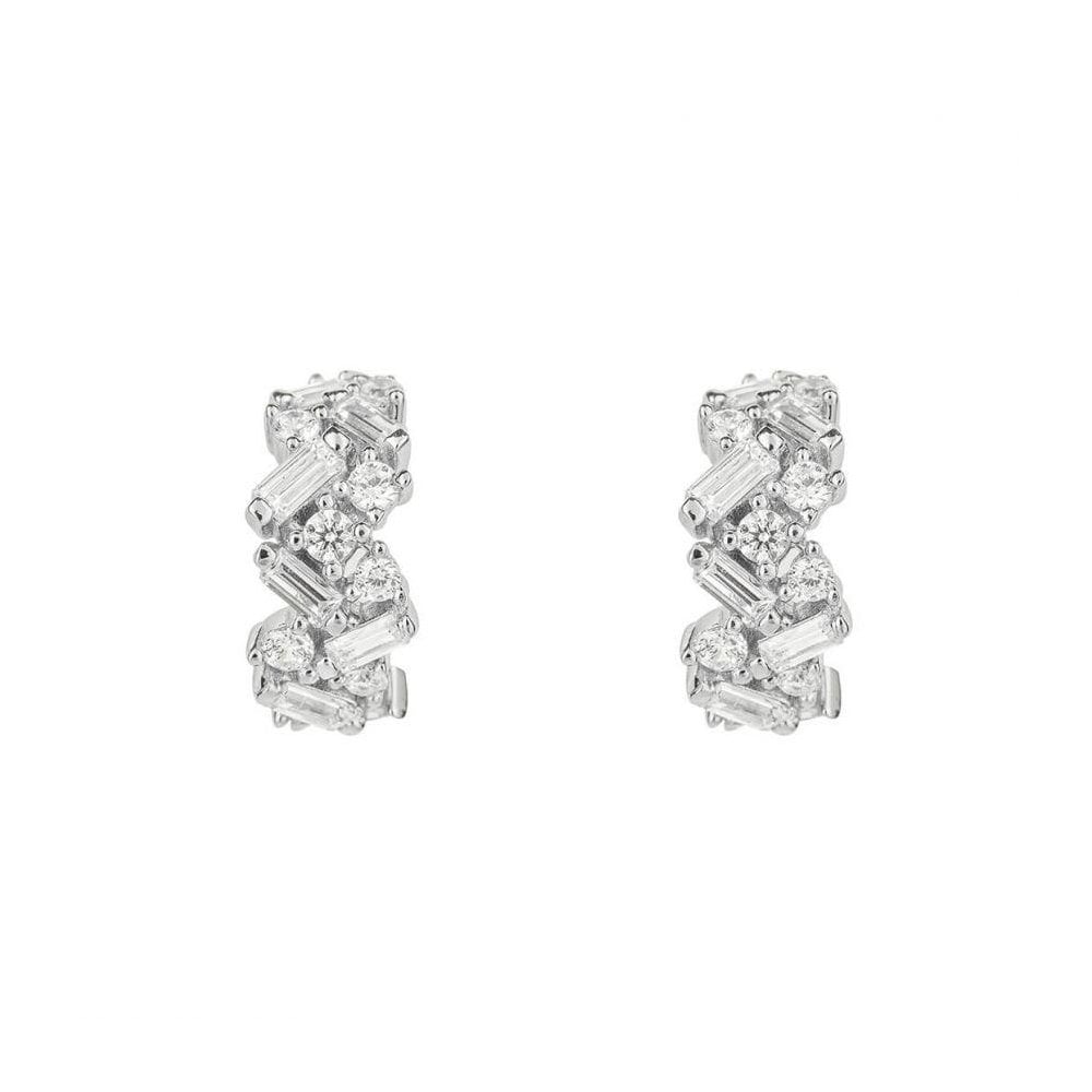 Baguette Scatter Hoop Earrings with Diamonfire Zirconia