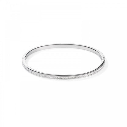 Bangle Stainless Steel & Crystals Pavé Strip