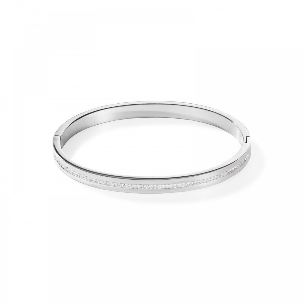 Bangle Stainless Steel & Crystals Pavé Strip