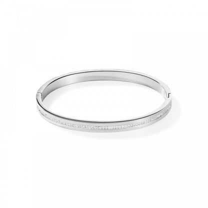 Bangle Stainless Steel & Crystals Pavé Strip