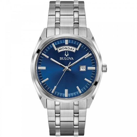 Bulova Gents Classic Stainless Steel Blue Dial Bracelet Watch