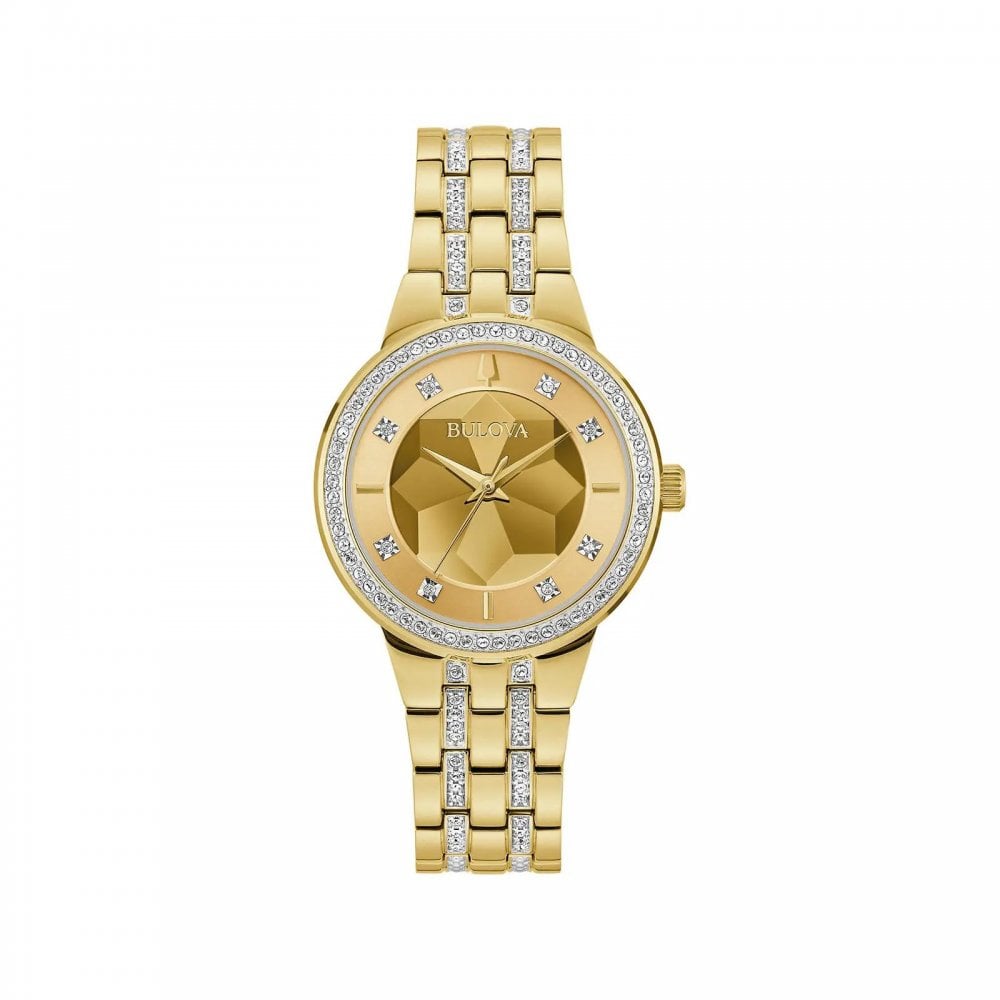 Bulova Ladies Phantom Crystal Gold Tone Watch