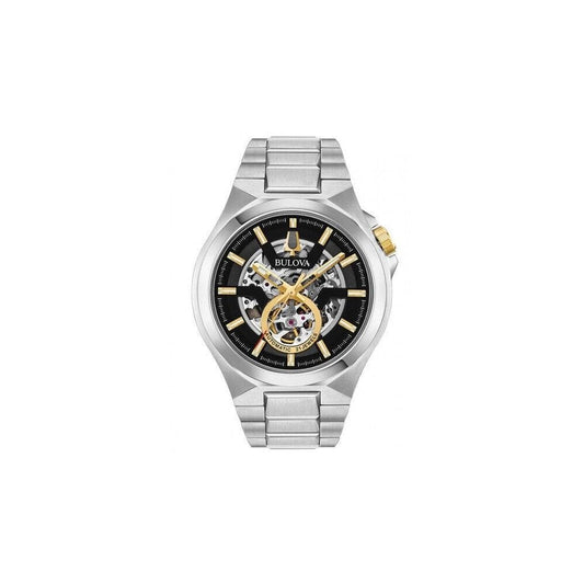 Bulova Men's Maquina Black Skeleton Watch Auto