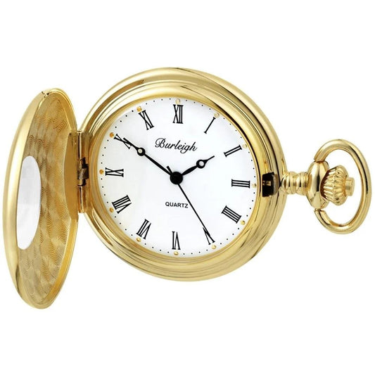 Burleigh Gold Plated Half Hunter Pocket Watch