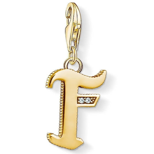 Charm pendant "letter F gold"