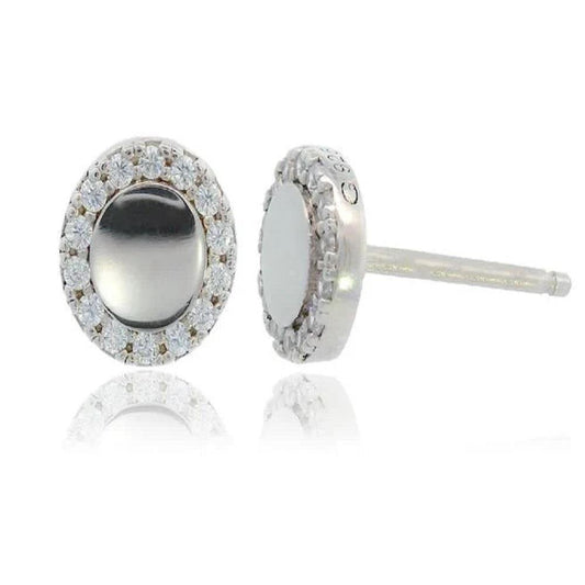 Chic Noel High Shine Stud Earrings Silver