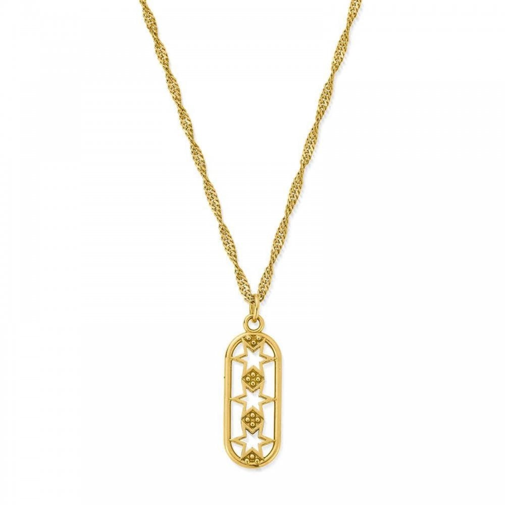 Chlobo 18ct Gold Plated Stars Align Necklace