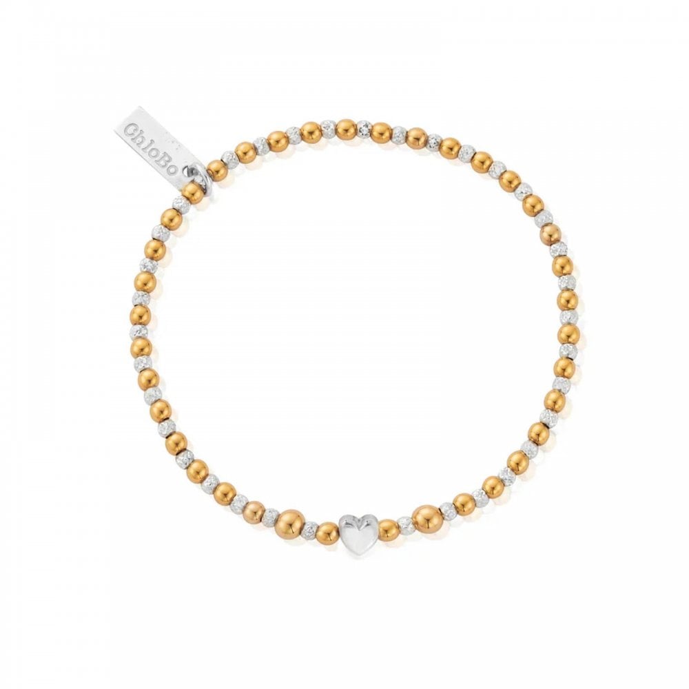 ChloBo Gold and Silver Inset Heart Bracelet