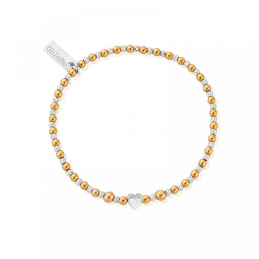 ChloBo Gold and Silver Inset Heart Bracelet