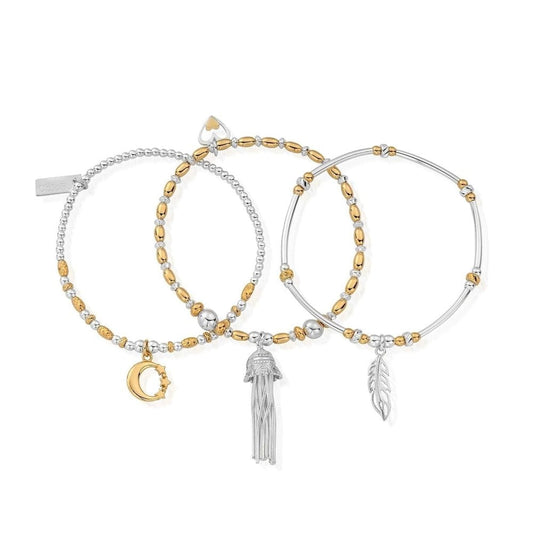 ChloBo Gold and Silver Stack of 3 Bracelets