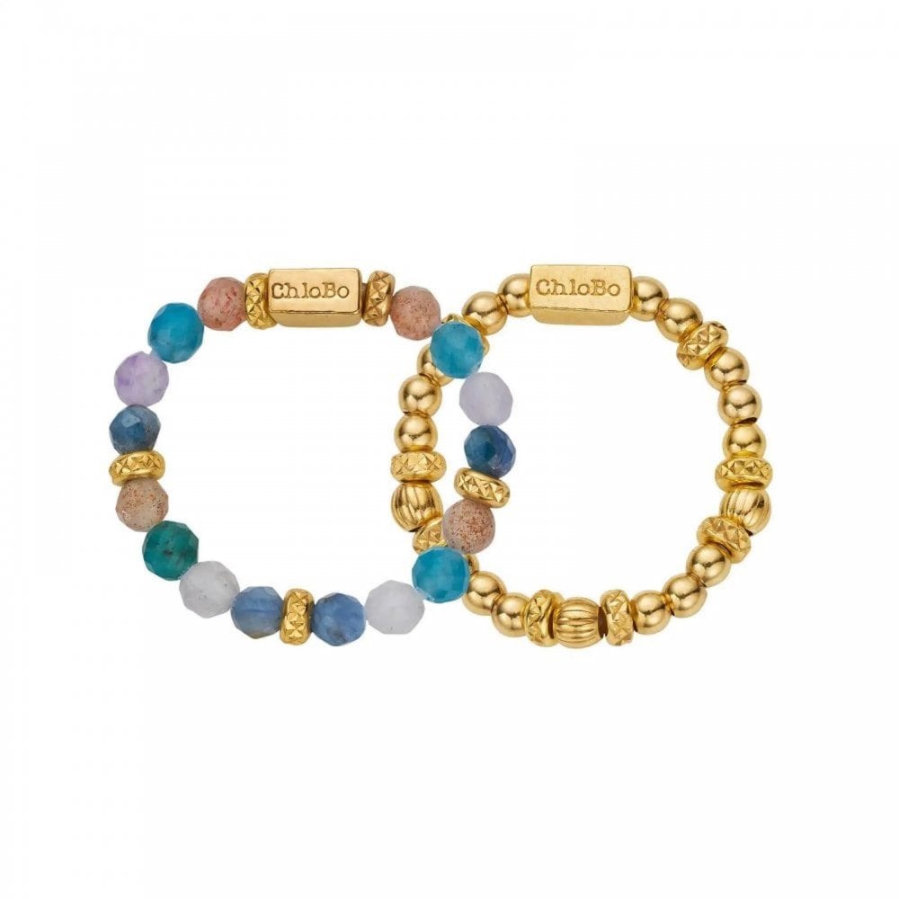 Chlobo Gold Beautiful Energy Set of 2 Rings Medium
